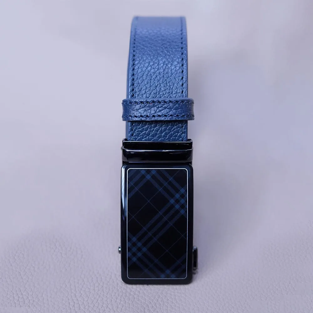 Leather Belt Blue - 3