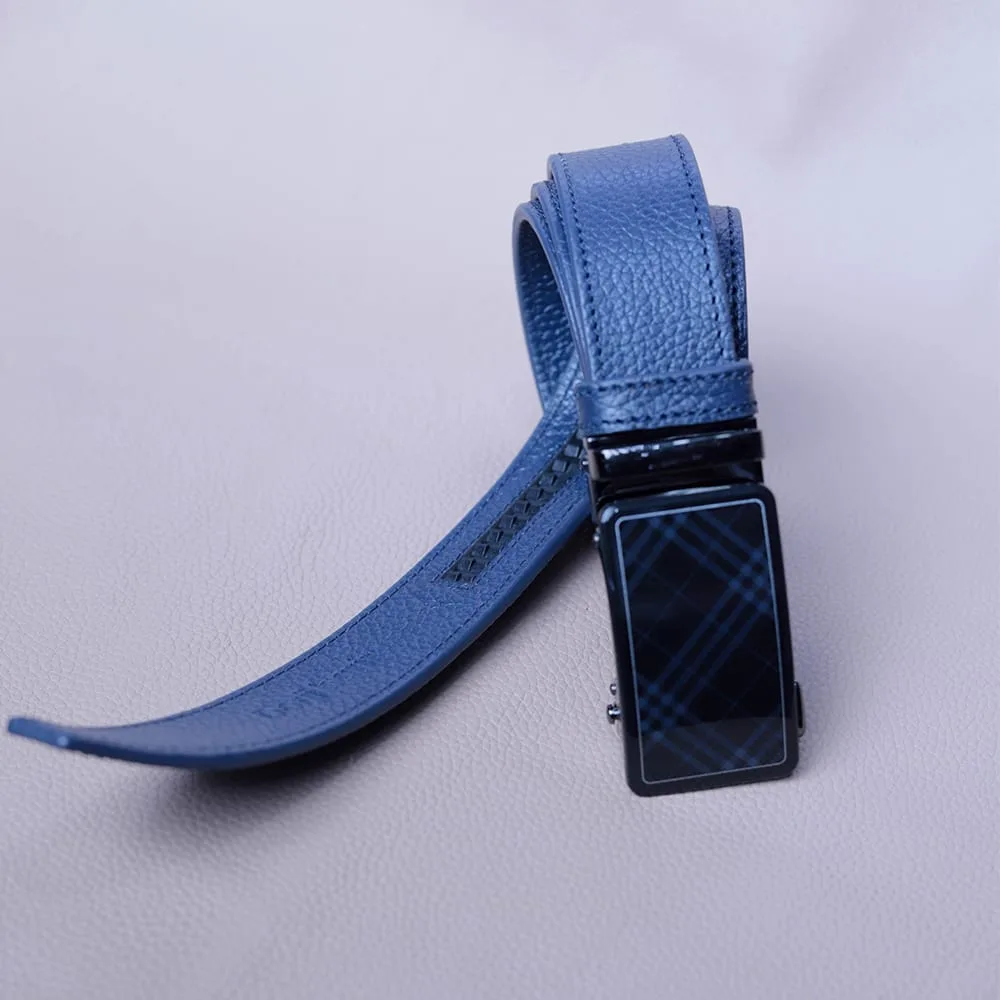 Leather Belt Blue - 4