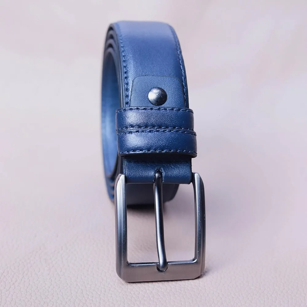 Leather Belt Blue - 5