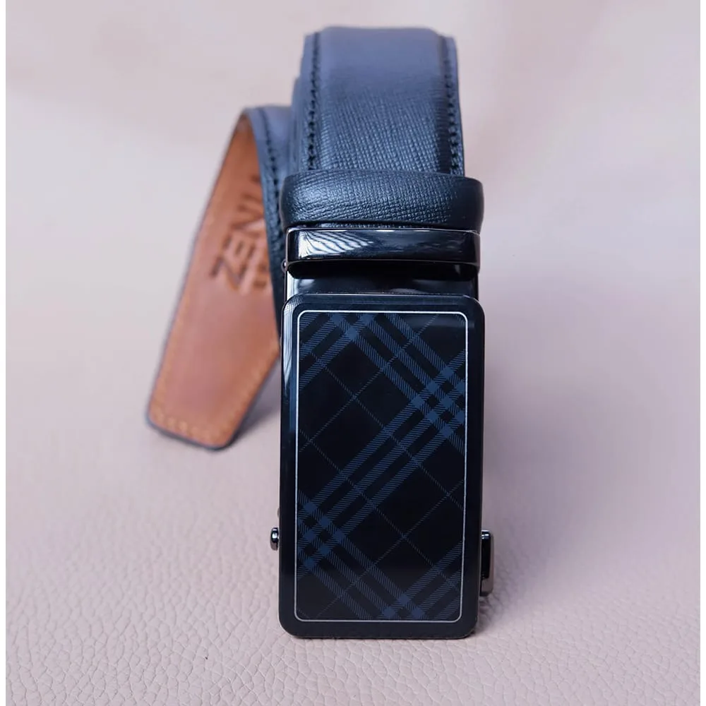 Leather Belt Dark Blue - 3