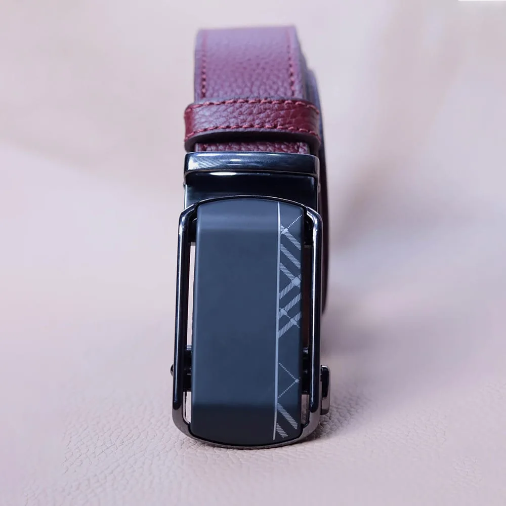 Leather Belt - Maroon