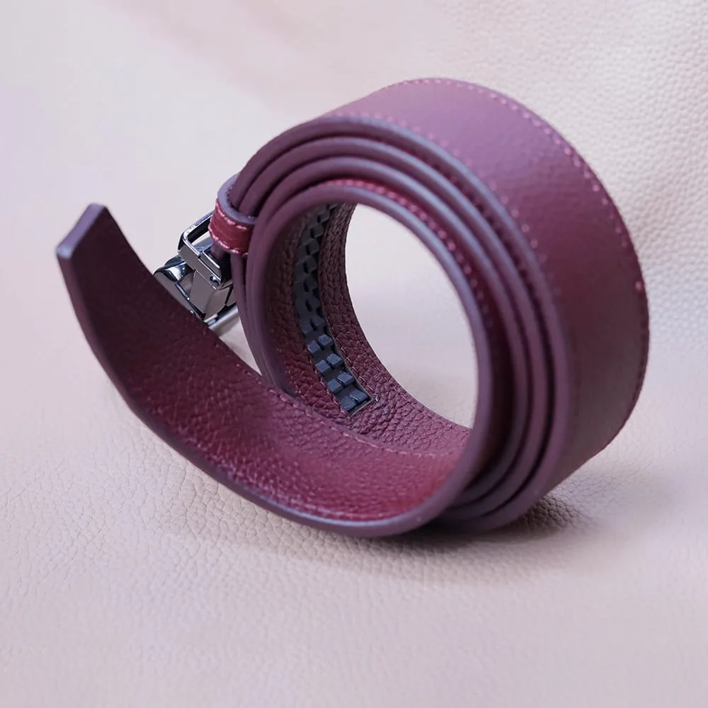 Leather Belt Maroon - 2