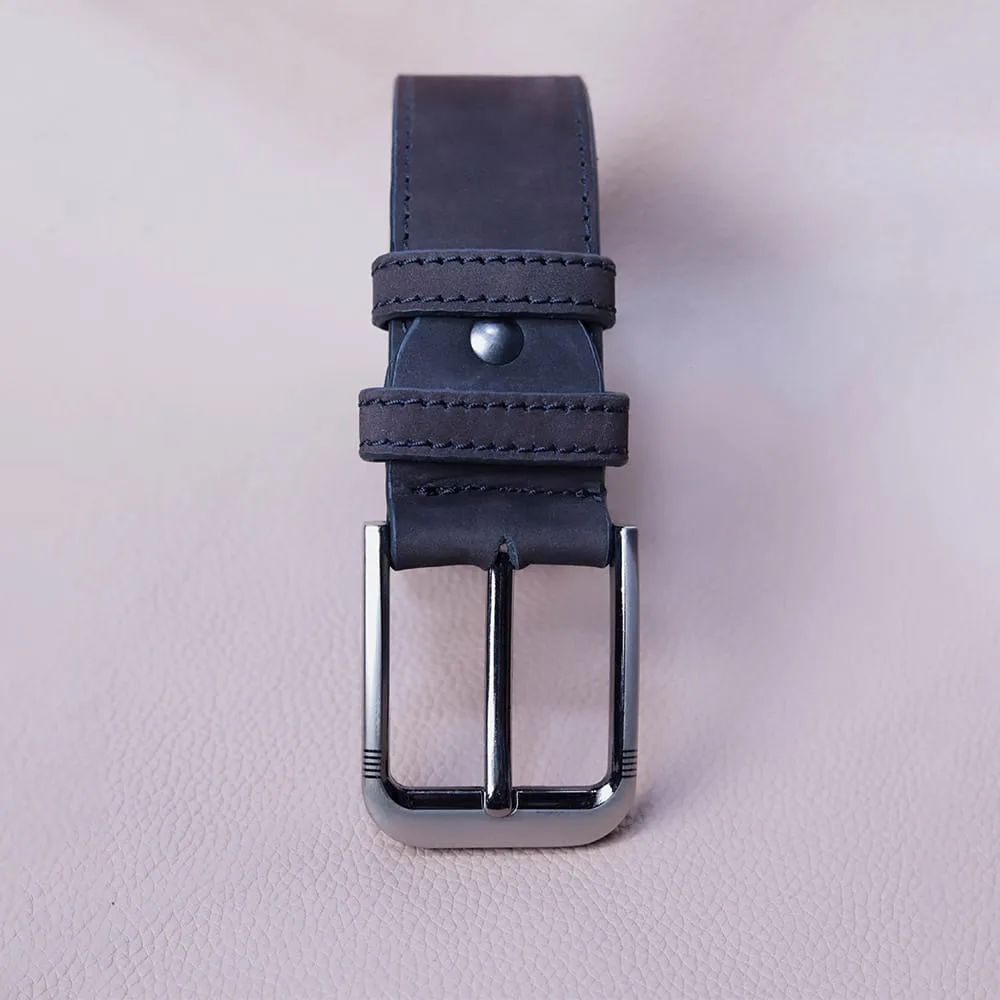 Leather Belt Navy - 2