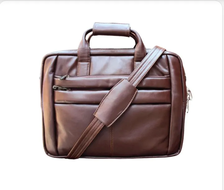 Chocolate Color New Leather Official and Laptop Bag