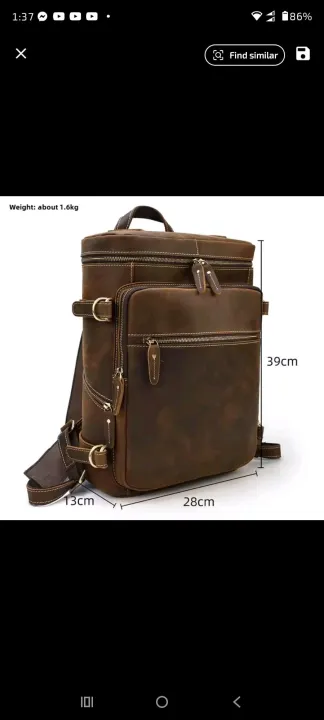 Large Leather Backpack Men Luxury Designer Laptop Bagpack for Man Backpack for School Bag Travel Backpack Bag Men's Daypack