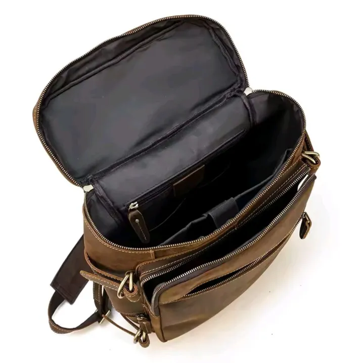 Large Leather Backpack Men Luxury Designer Laptop Bagpack for Man Backpack for School Bag Travel Backpack Bag Men's Daypack
