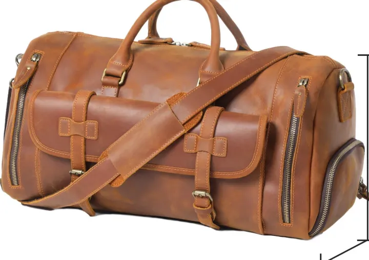 Genuine Leather Travel Bag Classic Vintage Full-grain Cowhide Leather Duffel Bag Weekender Bag Gym Bags HandBag