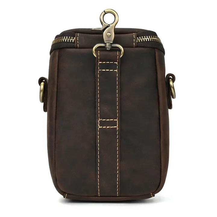Uniqe Style Leather Shoulder Bag Crossbody Genuine Leather Men's Bags Phone Pouch Bag Outside Vintage Male Bag Dropshipping
