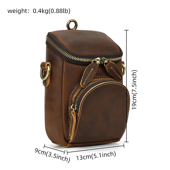 Uniqe Style Leather Shoulder Bag Crossbody Genuine Leather Men's Bags Phone Pouch Bag Outside Vintage Male Bag Dropshipping