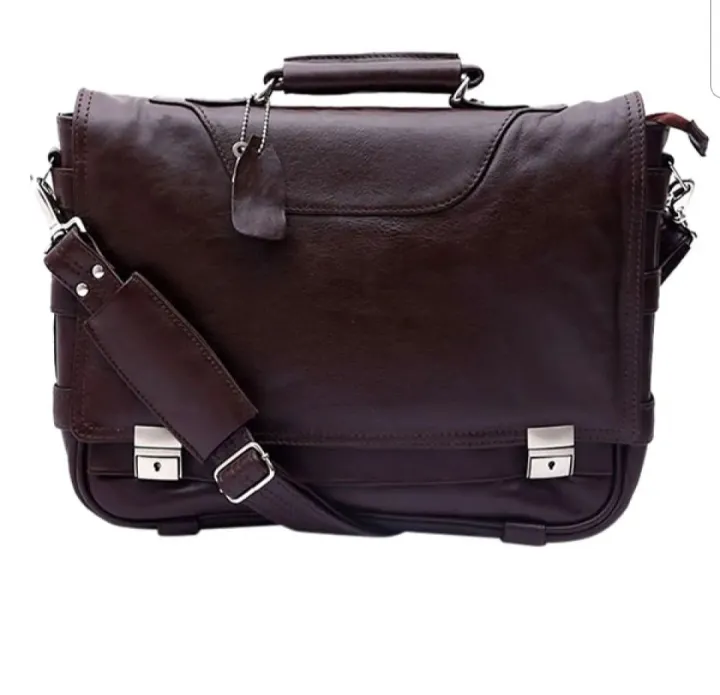 Black Color Cow Leather Office Bag for Men's