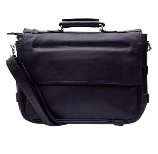 Black Color Cow Leather Office Bag for Men's