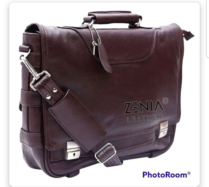 Black Color Cow Leather Office Bag for Men's