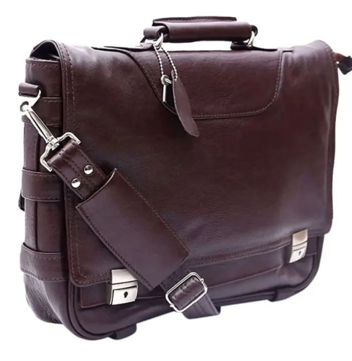 Black Color Cow Leather Office Bag for Men's