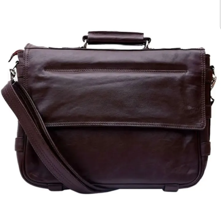 Black Color Cow Leather Office Bag for Men's
